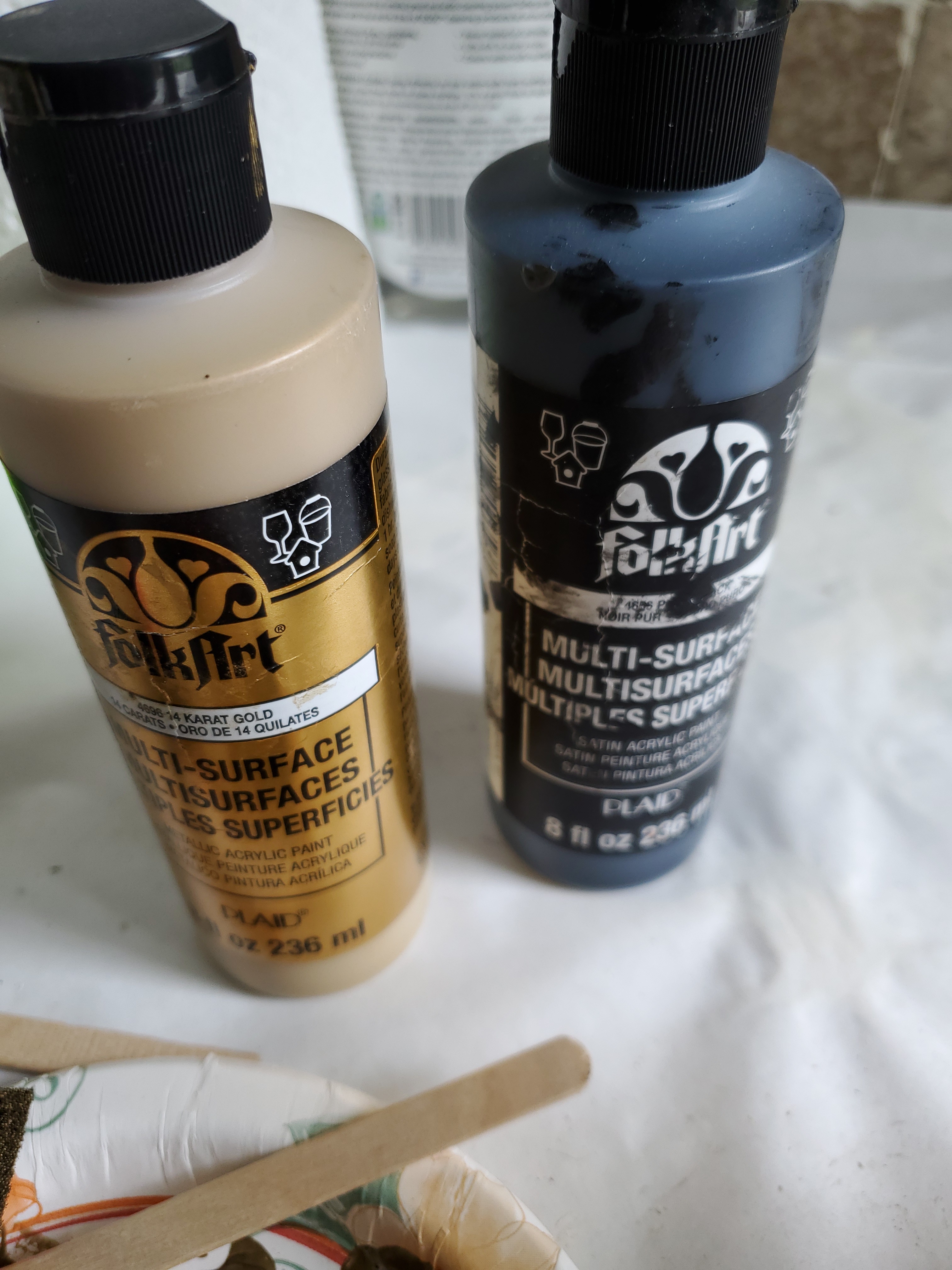 gold and black craft paint