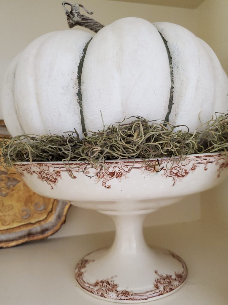pumpkin finished for decorating shelves for fall