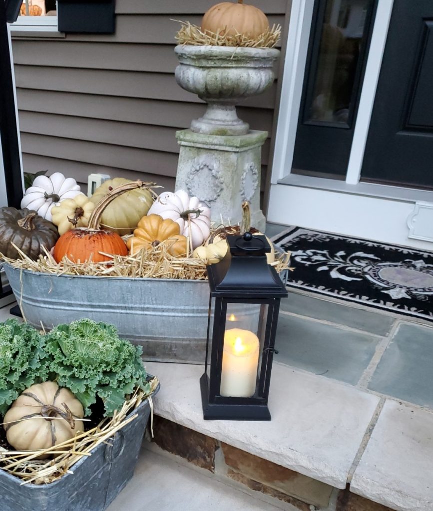 the lanterns lit with flameless candle