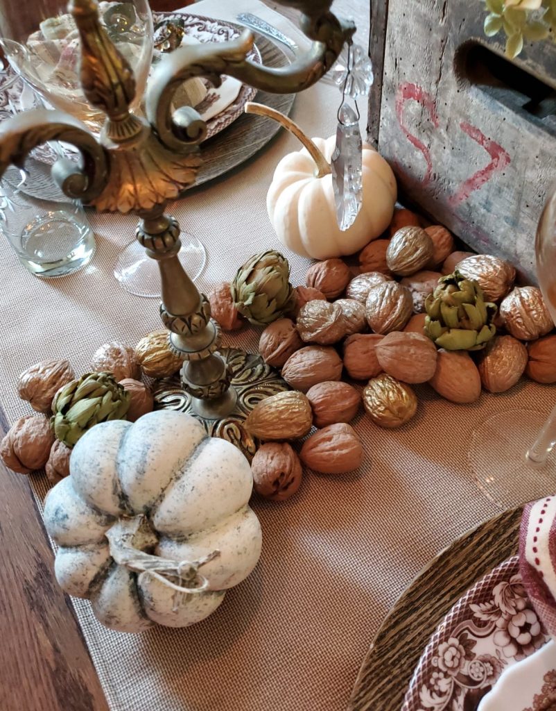 the other side of the centerpiece with updated napkin rings