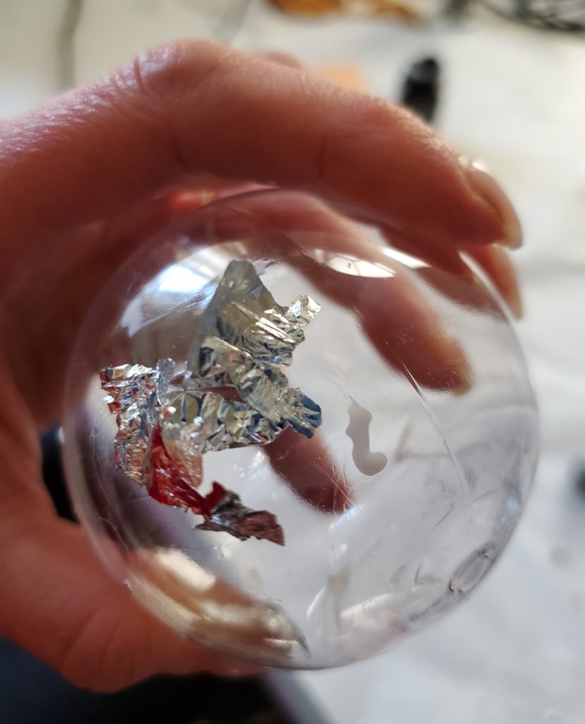 first bit of silver leaf on ornaments