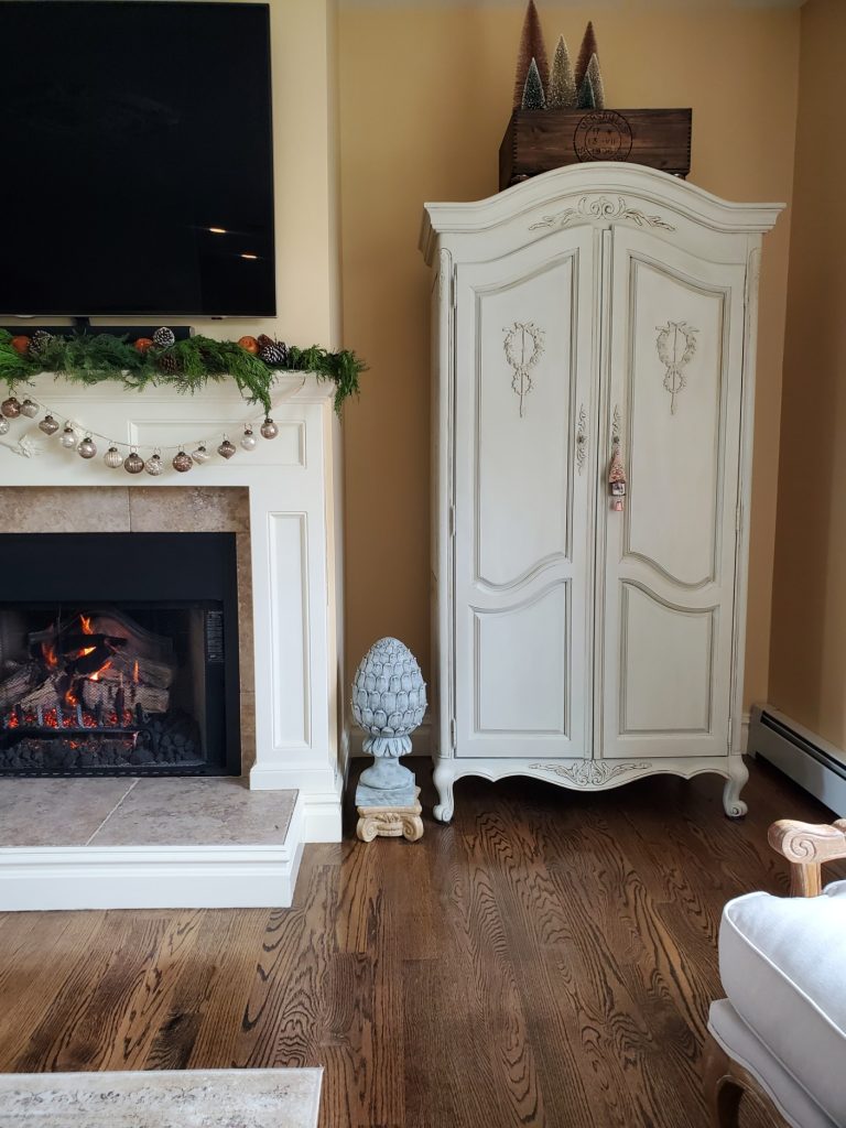 a picture of the armoire in the Christmas Great room