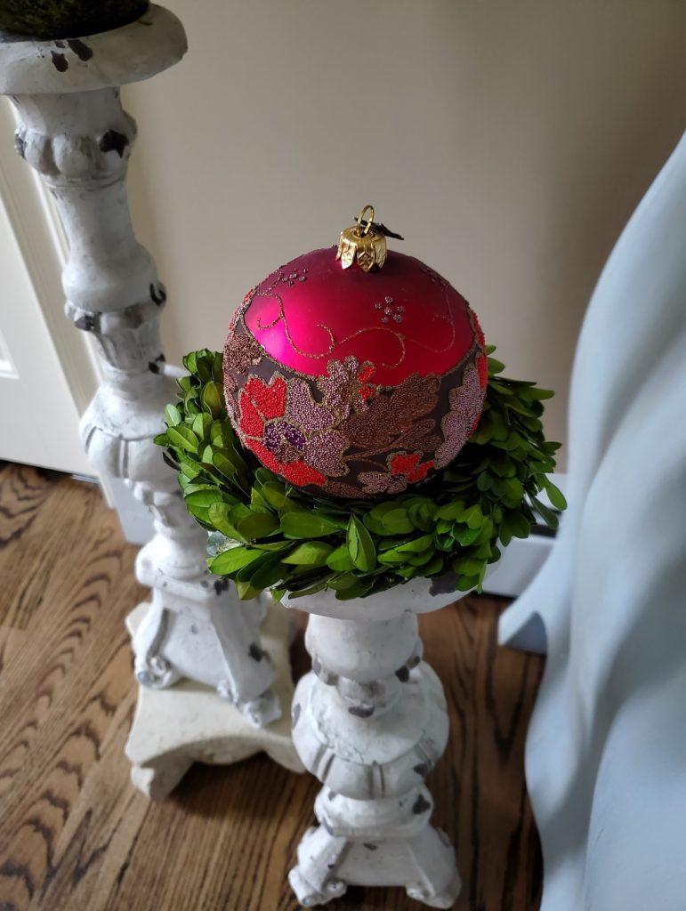 Christmas foyer closeup of special ornament