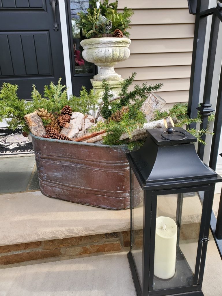 black larger lantern with flameless candle