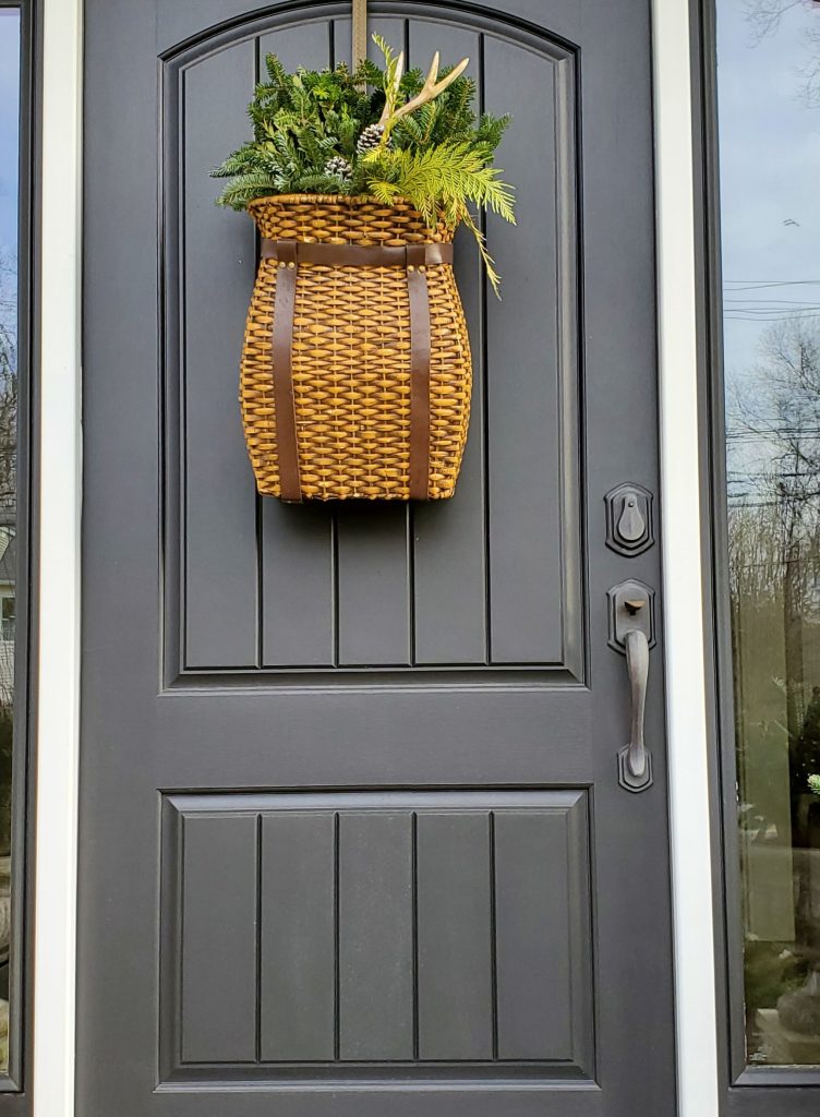 door basket filled with greens