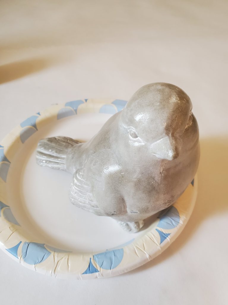 bird craft letting the adhesive dry