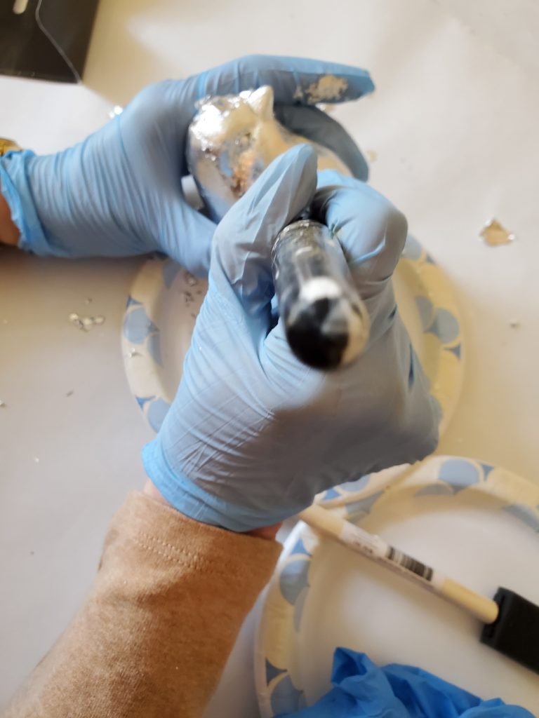 smoothing the silver 
