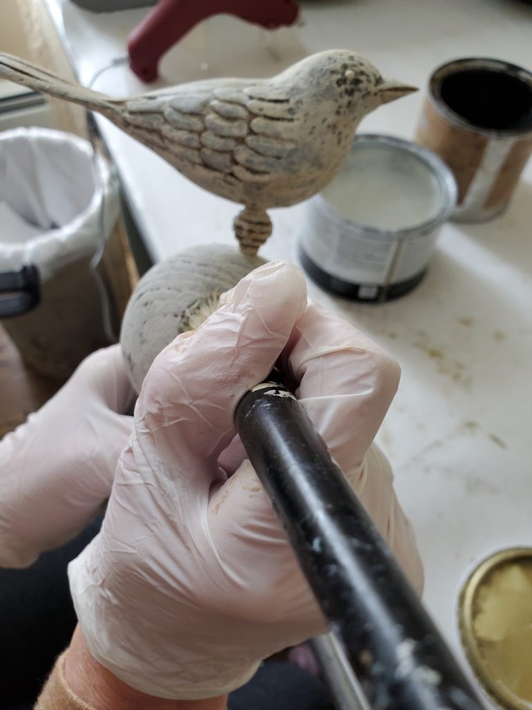 adding wax to the bird craft