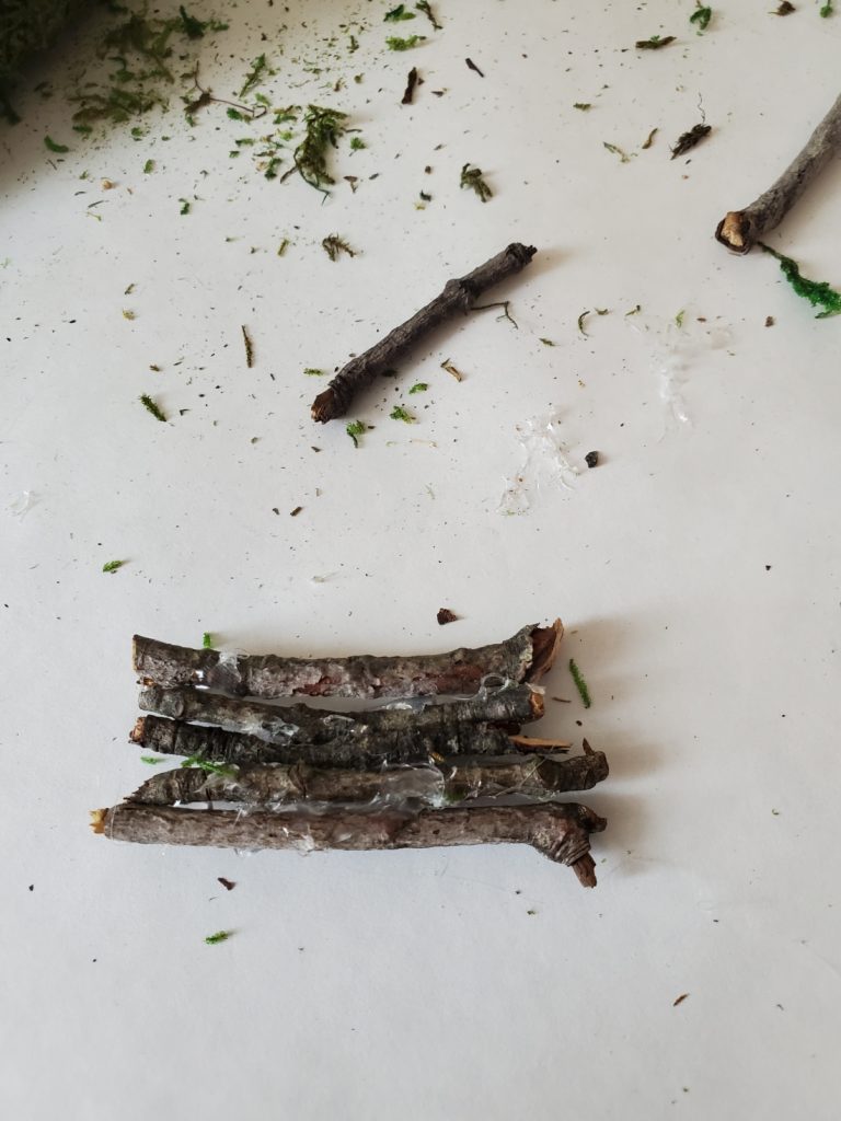 after small sticks glued togethetr