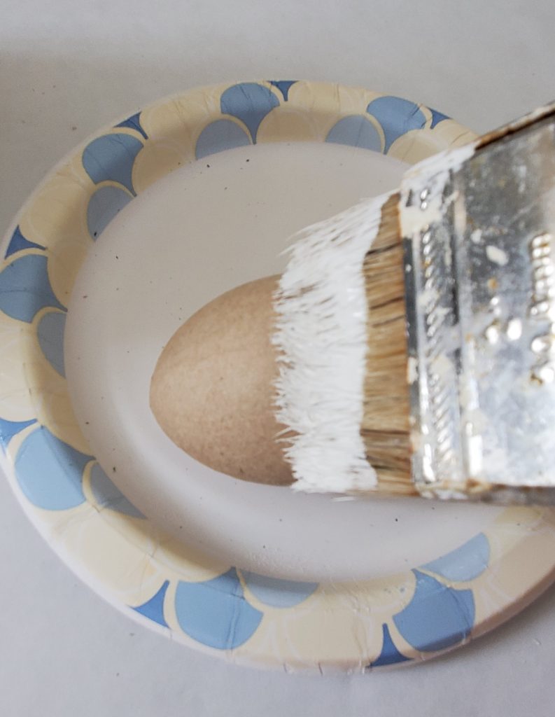  painting the eggs white
