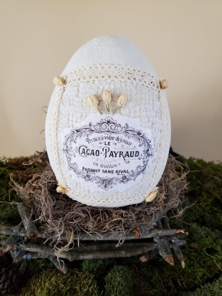 Easter Egg Crafts after using Elmer's glue to add dried flower buds