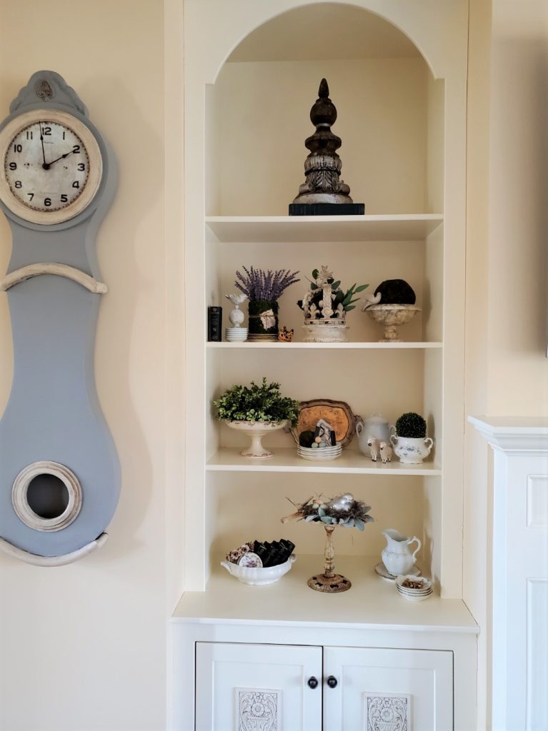 bookshelf for simple spring home tour