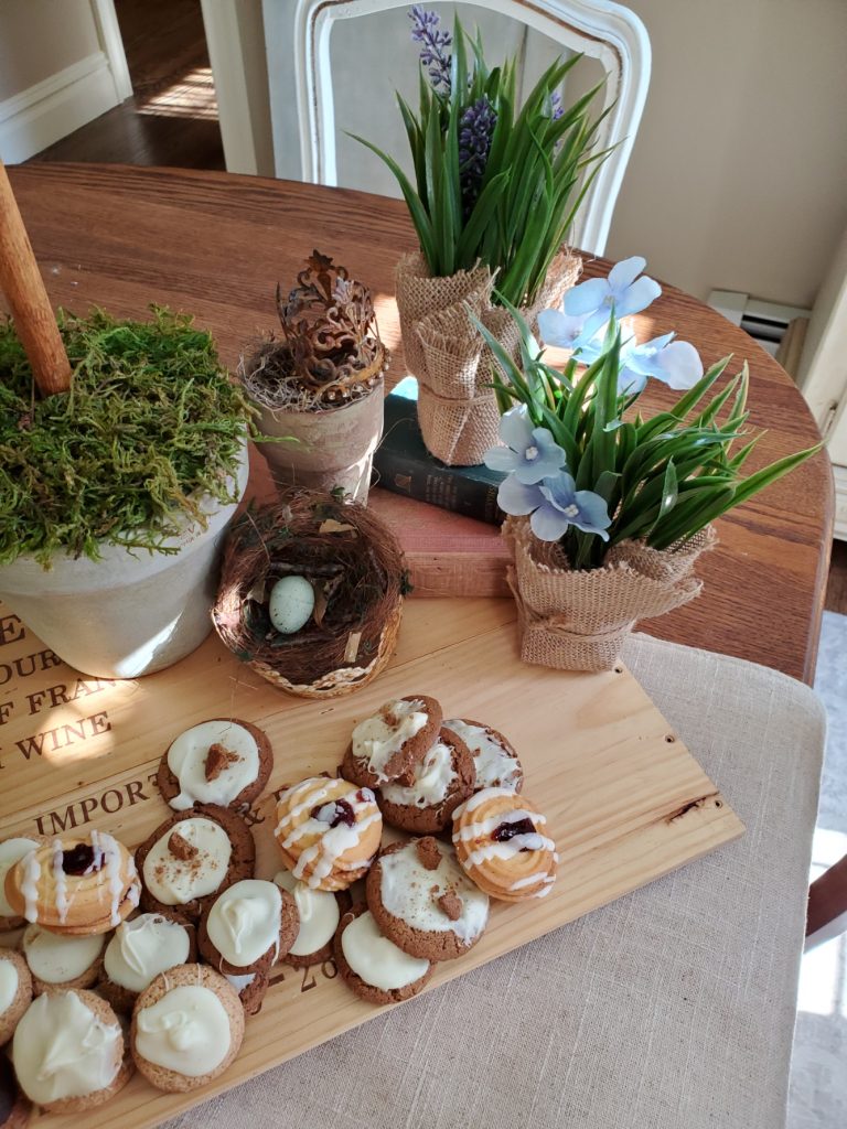 bird nest, flowerpot, and small plants to celebrate Mother's Day in the garden