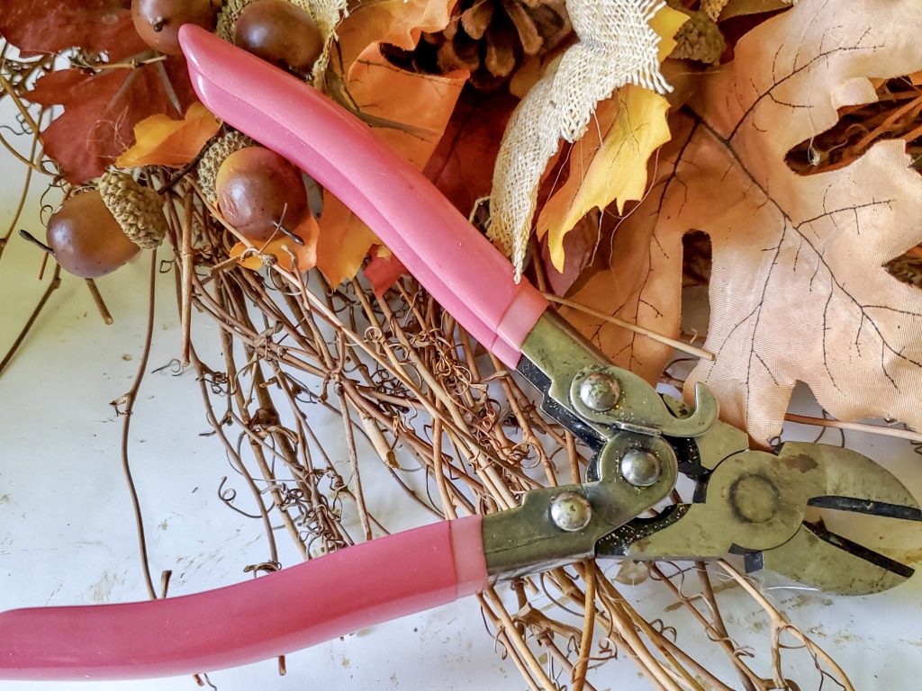 These wire cutters are to snip the edges of the branches on the wreath