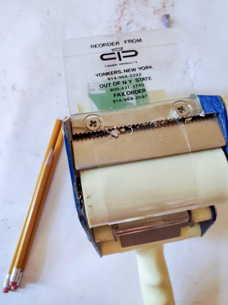 tape gun and pencils