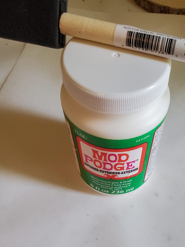 Picture of Mod Podge and sponge brush