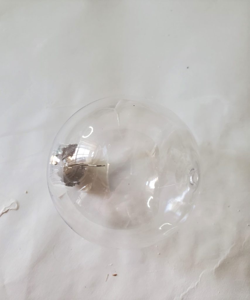 a clear plastic christmas ball