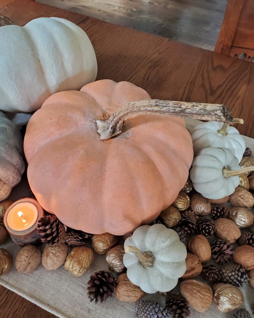 chalk painted pumpkins