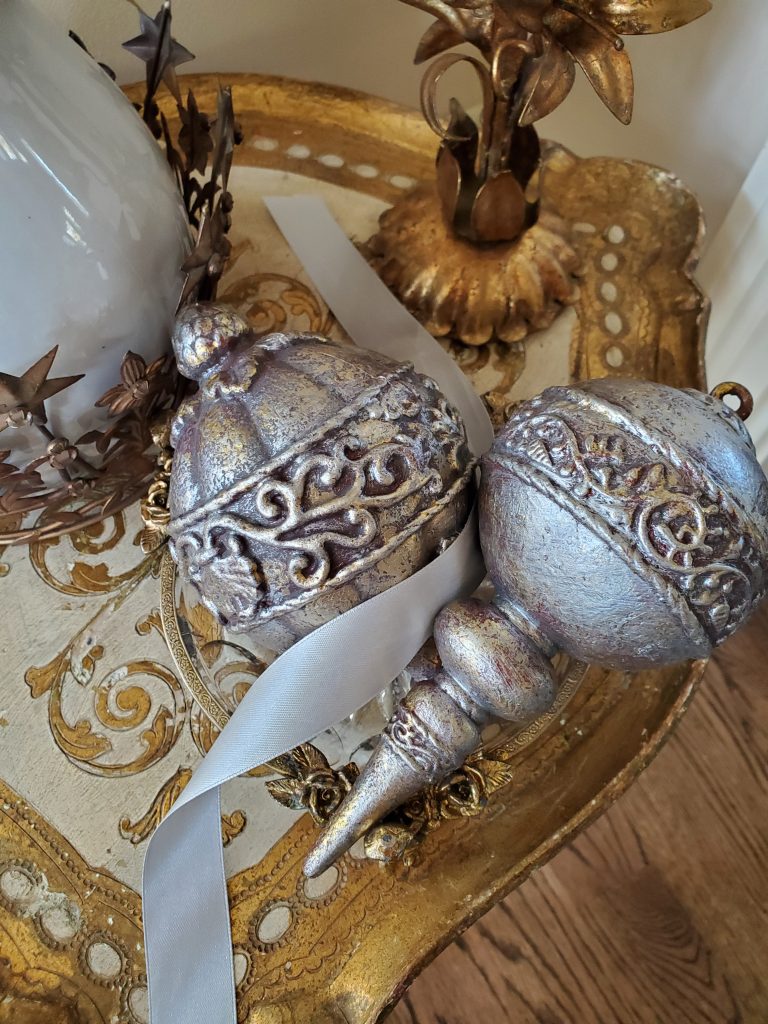 closeup the antique ornaments
