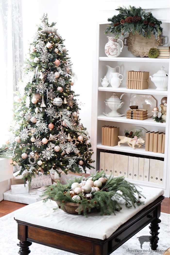 a christmas tree and coffee table