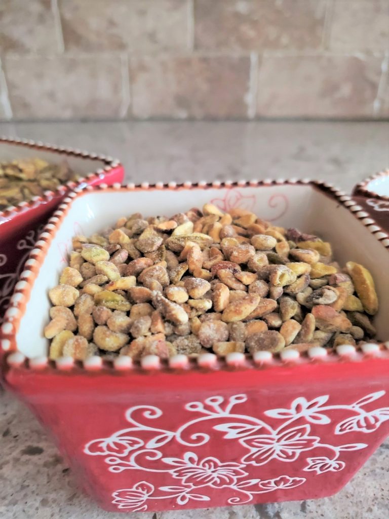 roasted pistachios in a bowl