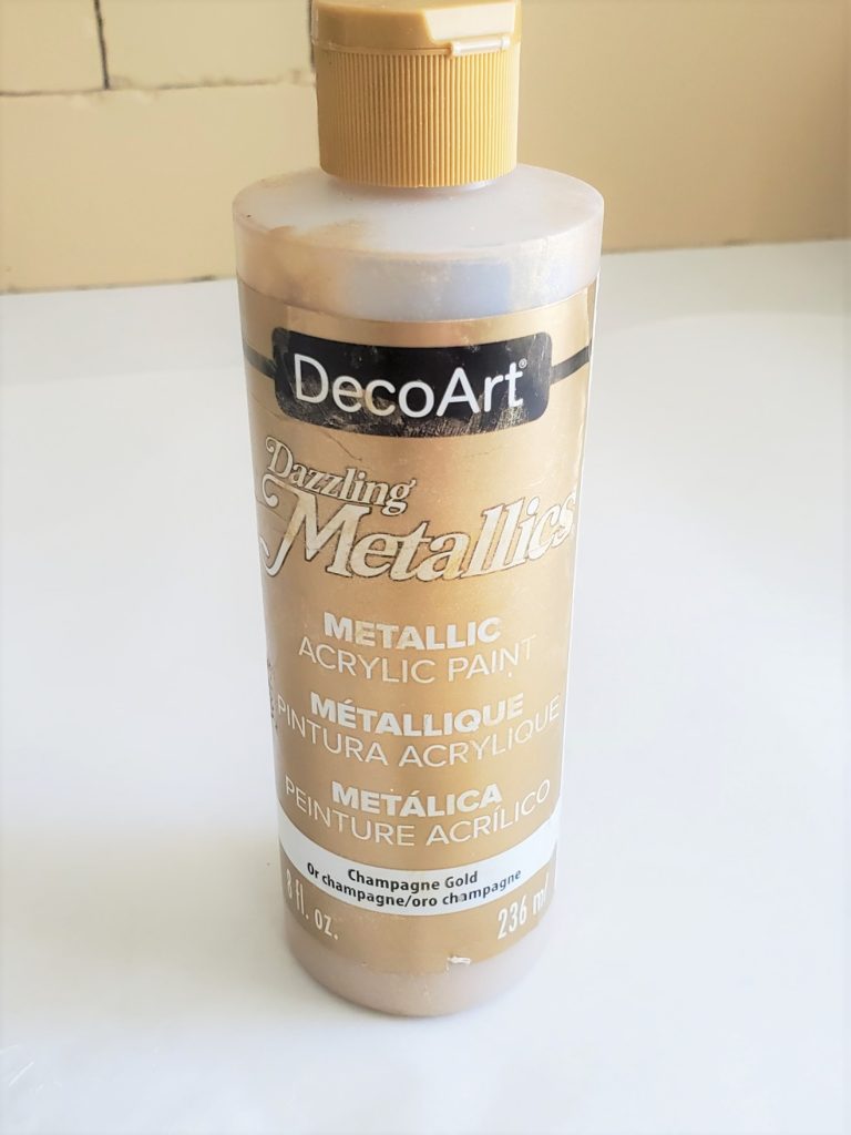 Champagne paint I painted my appliques with for this project