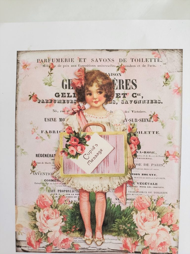 my image before cutting for my easy elegant Valentine DIY