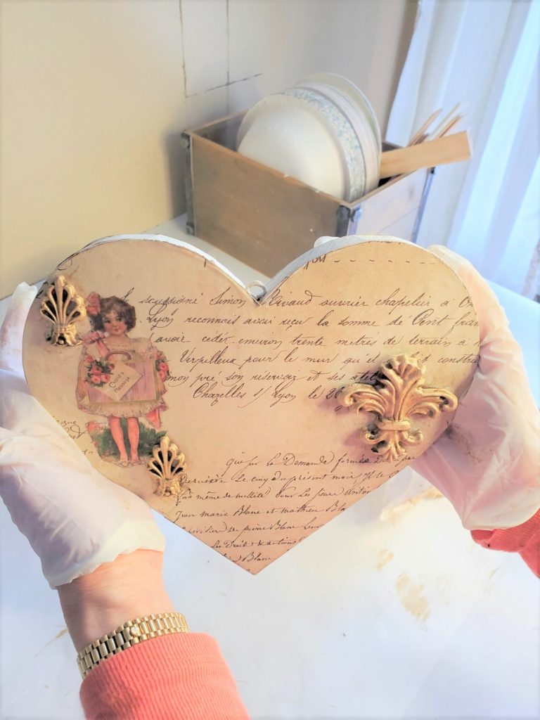 showing my project finished easy elegant Valentine DIY