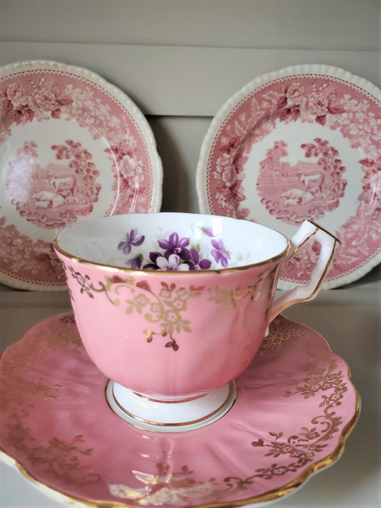 pink tea cup