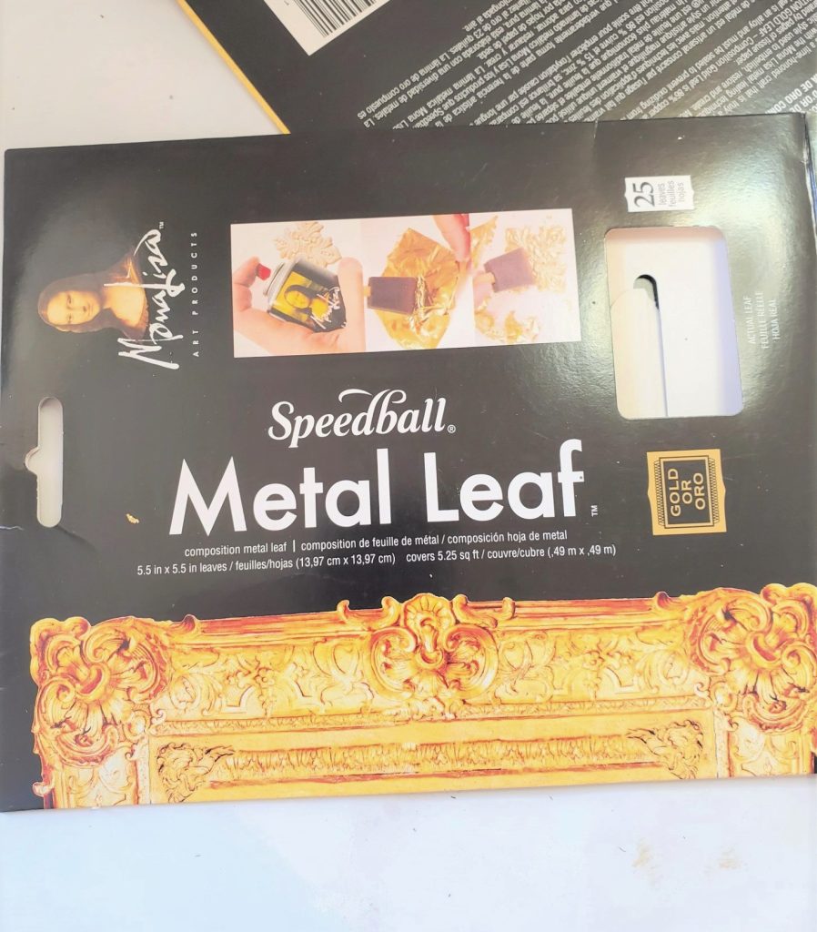 speedball gold leafing sheets in the package