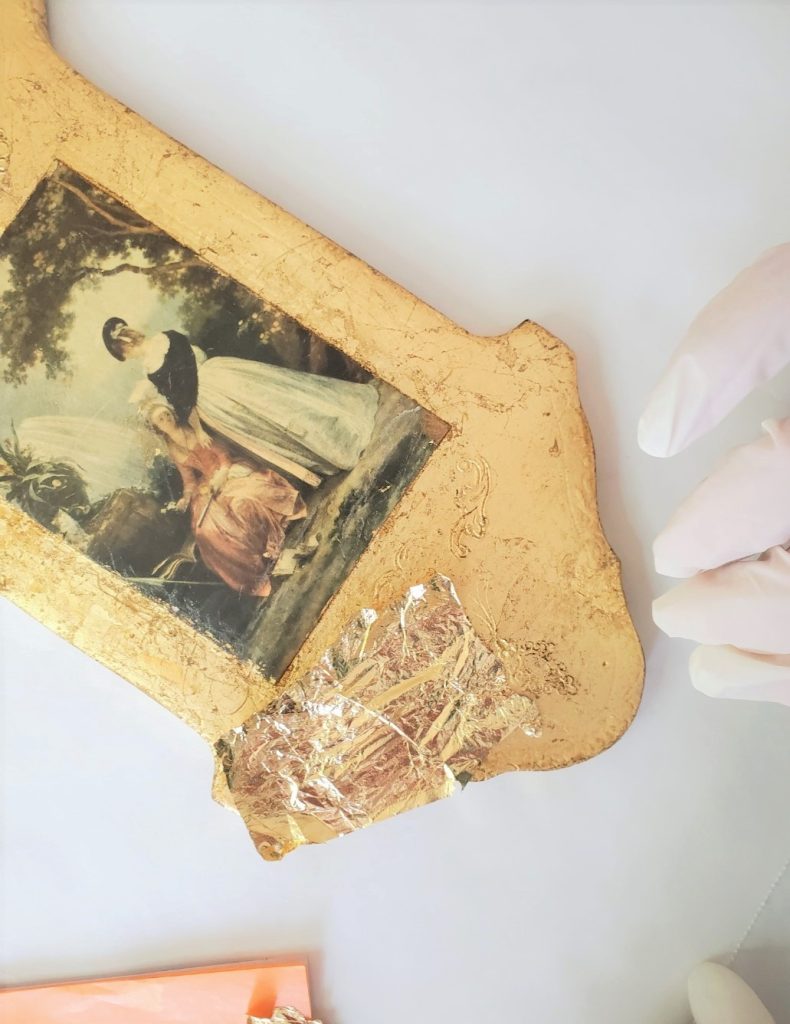 adding more gold leaf to my project