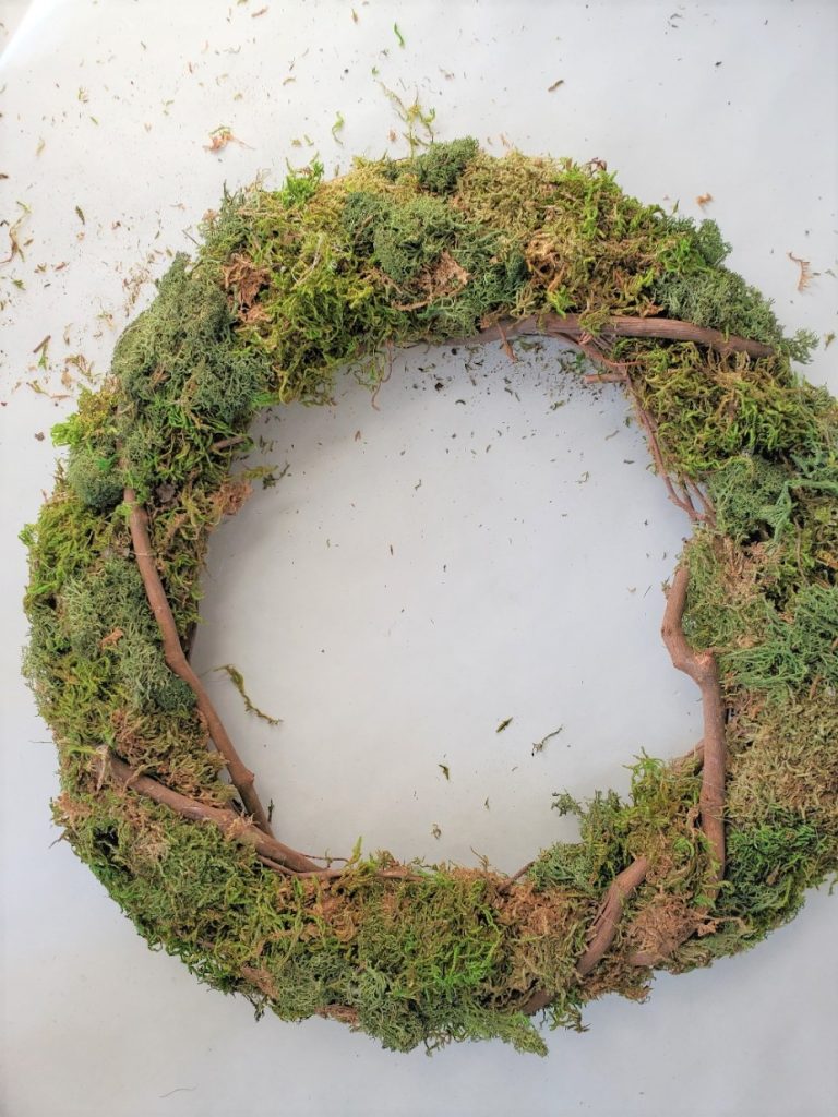wreath covered with reindeer moss