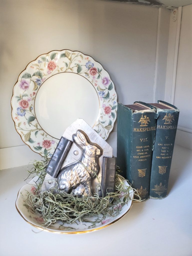 Adding Easy Spring Decorating in the Home an antique chocolate mold