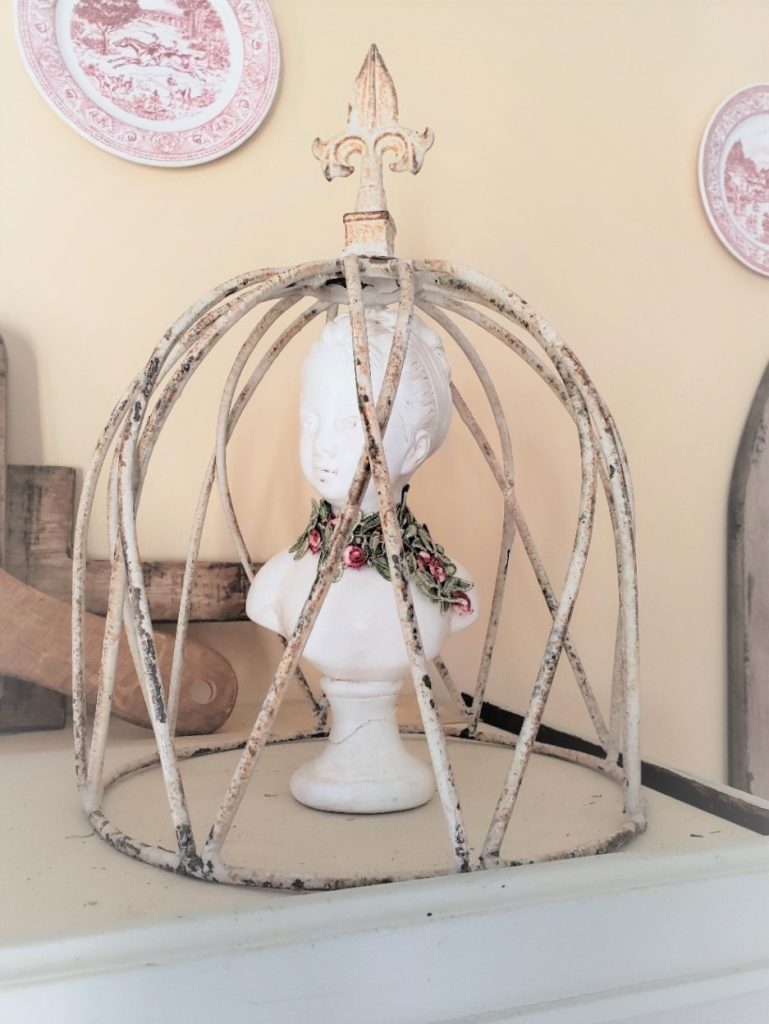  A crown Cloche with plaster ware underneath