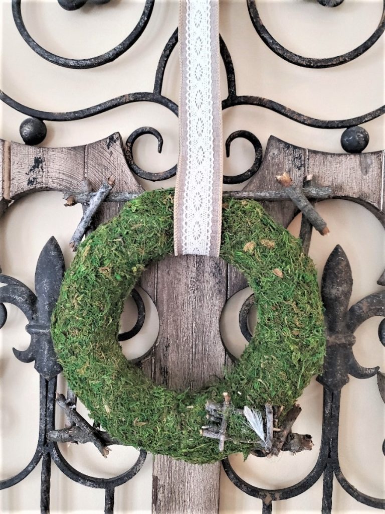 moss covered wreath