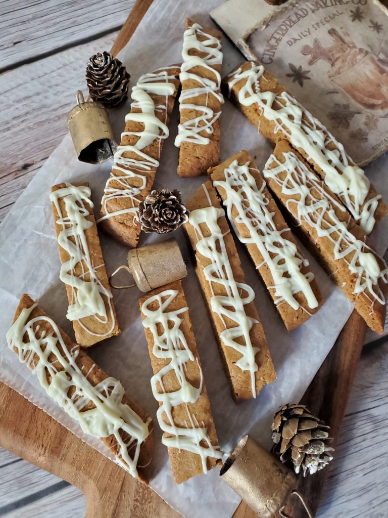 gingerbread biscotti perfect for fall, holidays and all winter