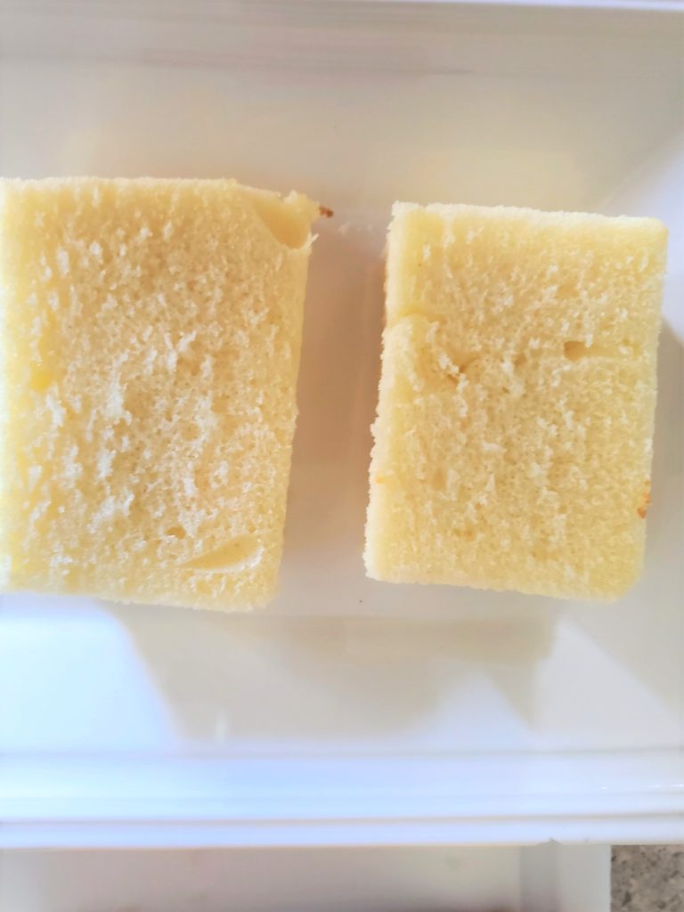 thick, pieces of cut pound cake