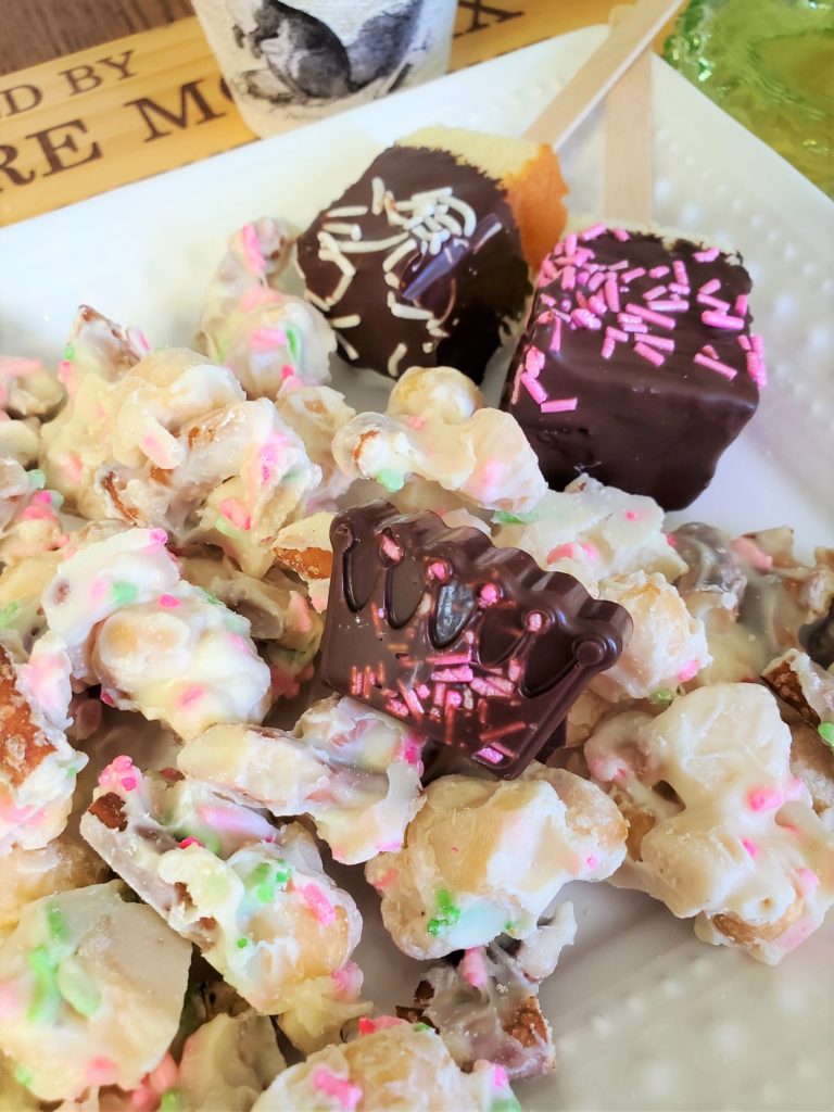 7 Easy Semi Homemade Easter Dessert Ideas white chocolate covered macadamia nuts and pound cake pops