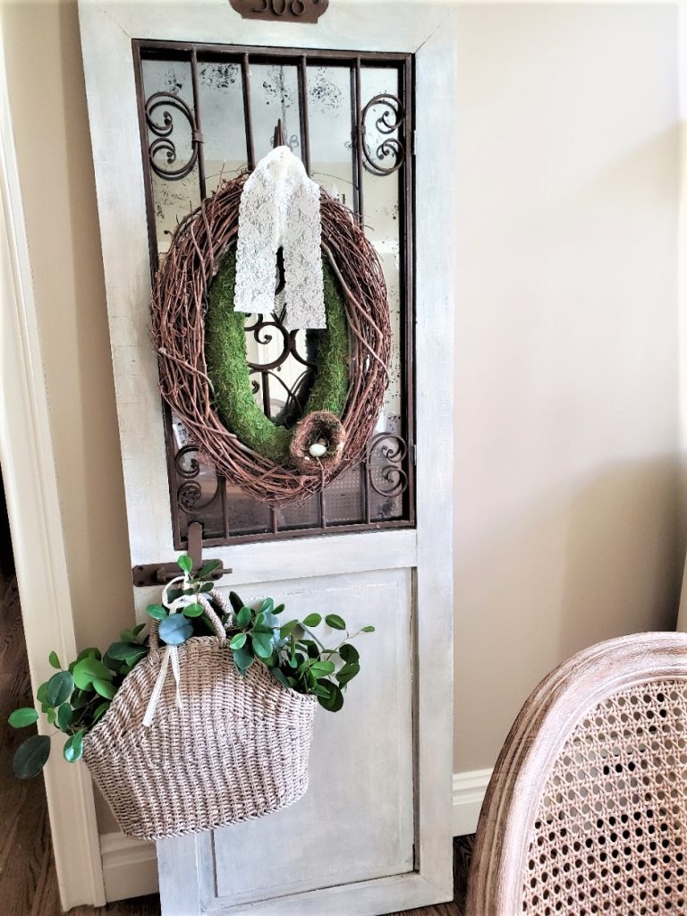 wreath hanging on door