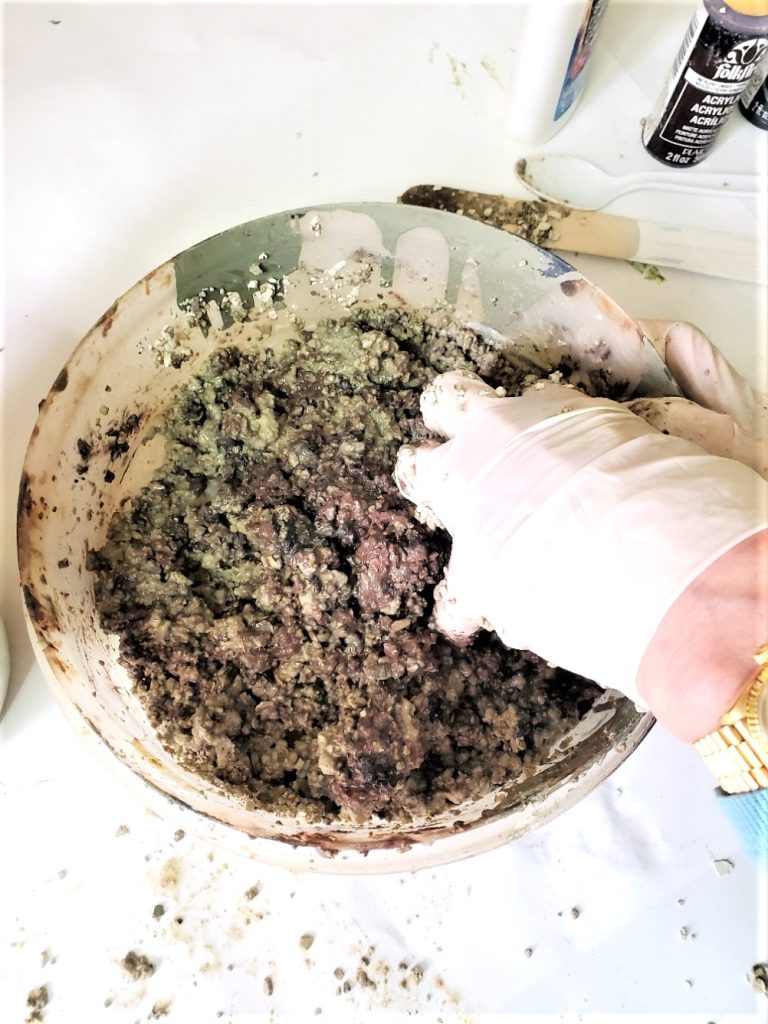diy-moss-topiary-get-started-right-now-mixing-fake-dirt-with-my-hand