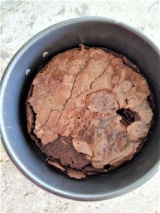 Brownie added to the bottom of the pan.
