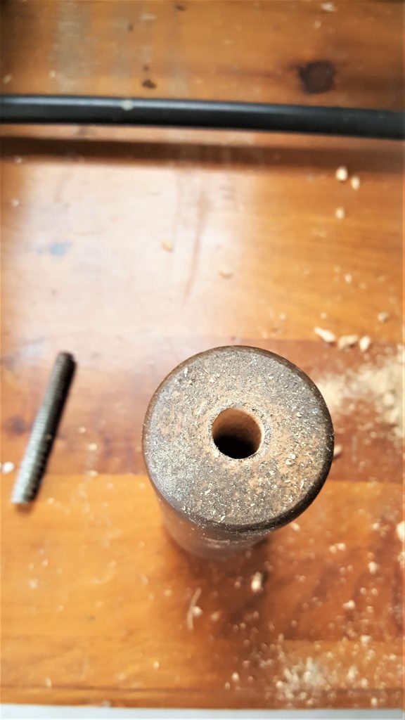 hole that is drilled through leg