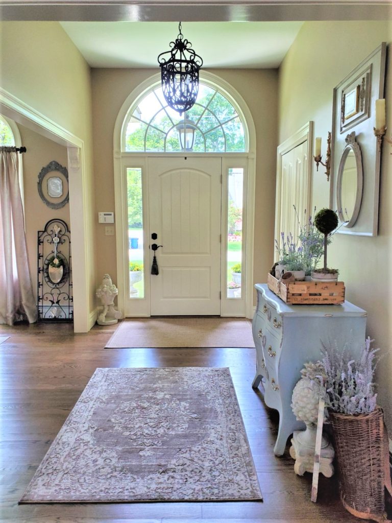 Our foyer beginning our summer home tour