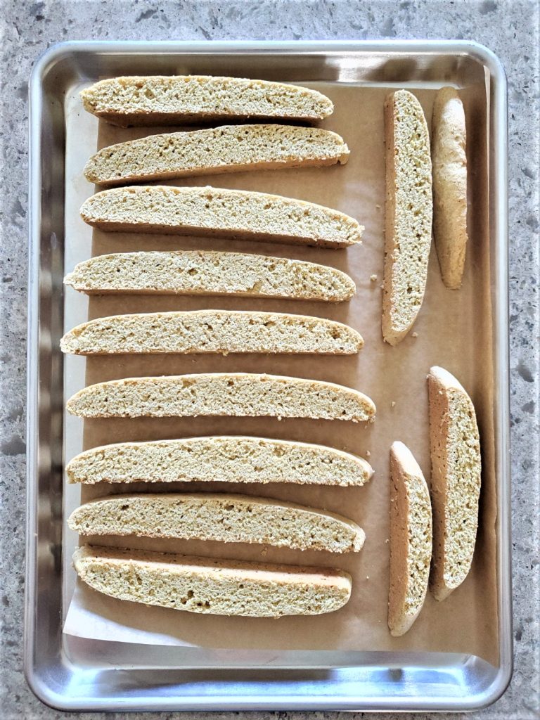 Biscotti after baked the first time