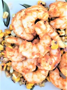 Shrimp over the Roasted Corn