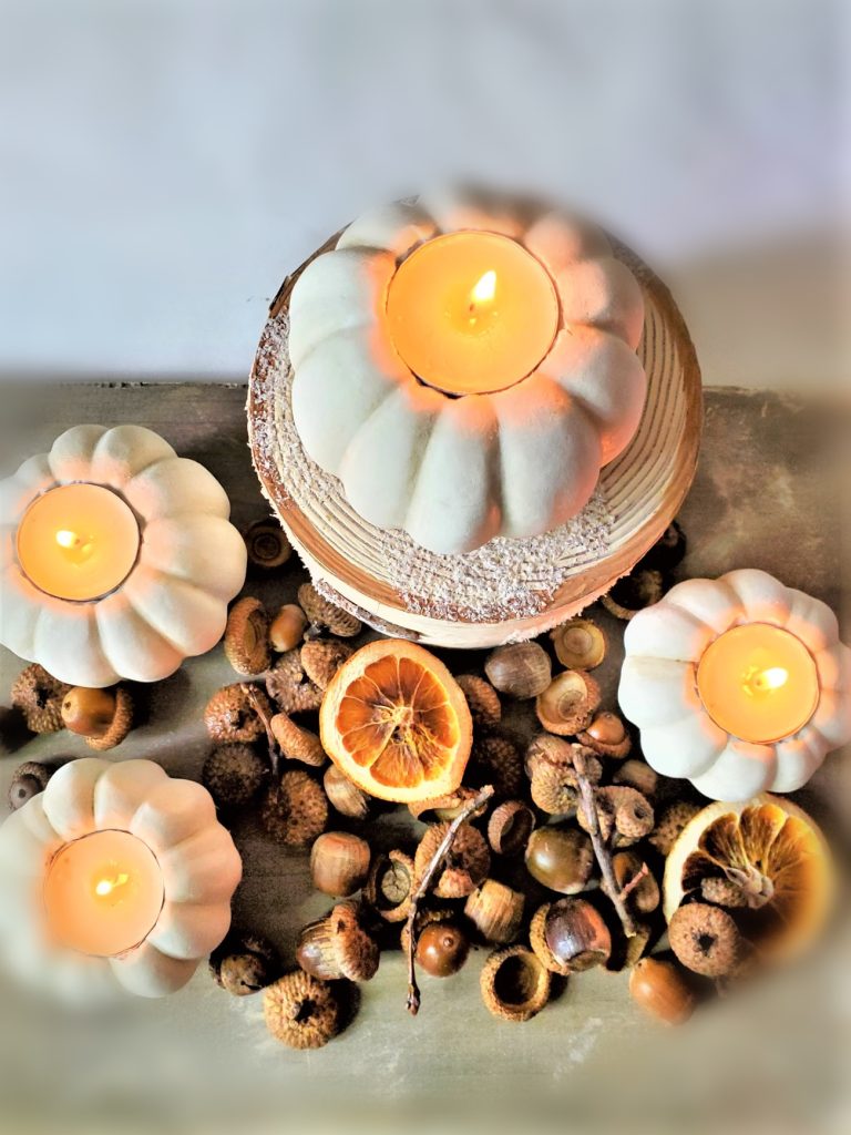 easy pumpkin candle holders