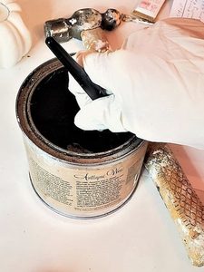 adding-brown-wax-to-stencil-brush