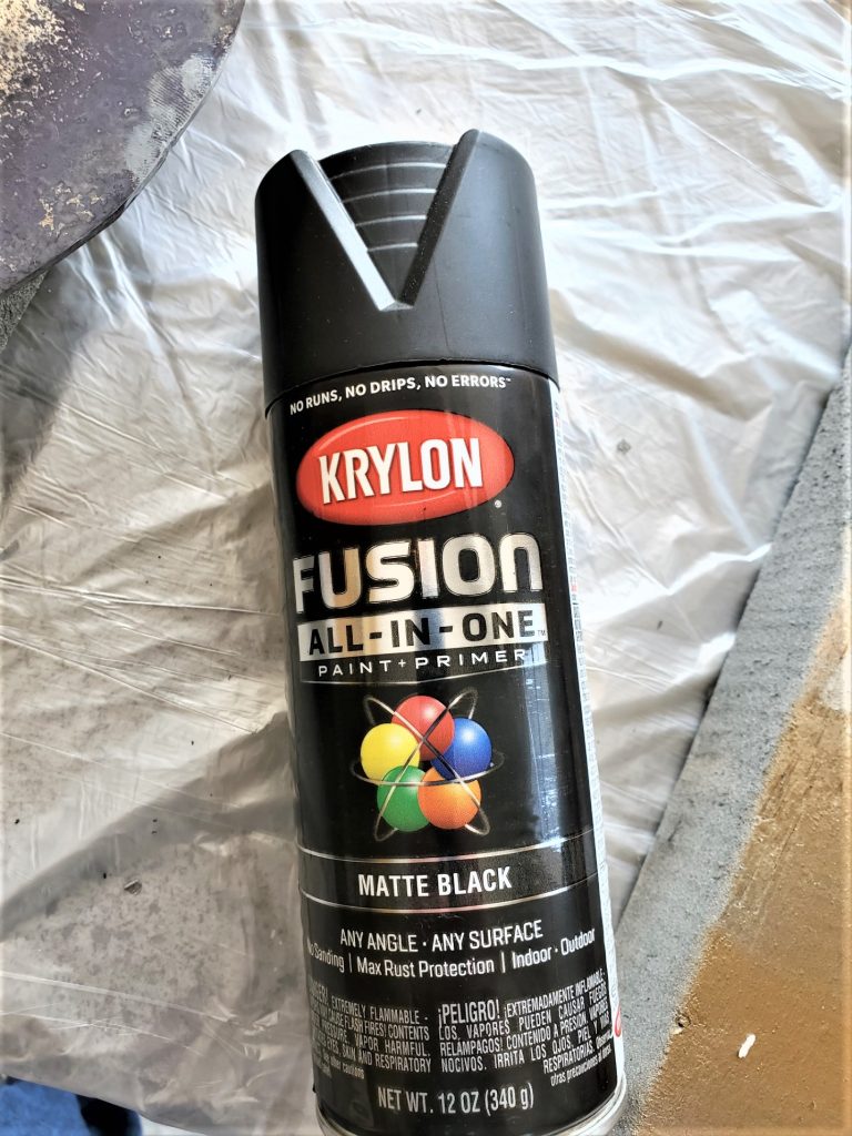 the black paint.