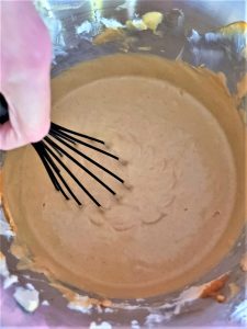 I whisk the batterat the end