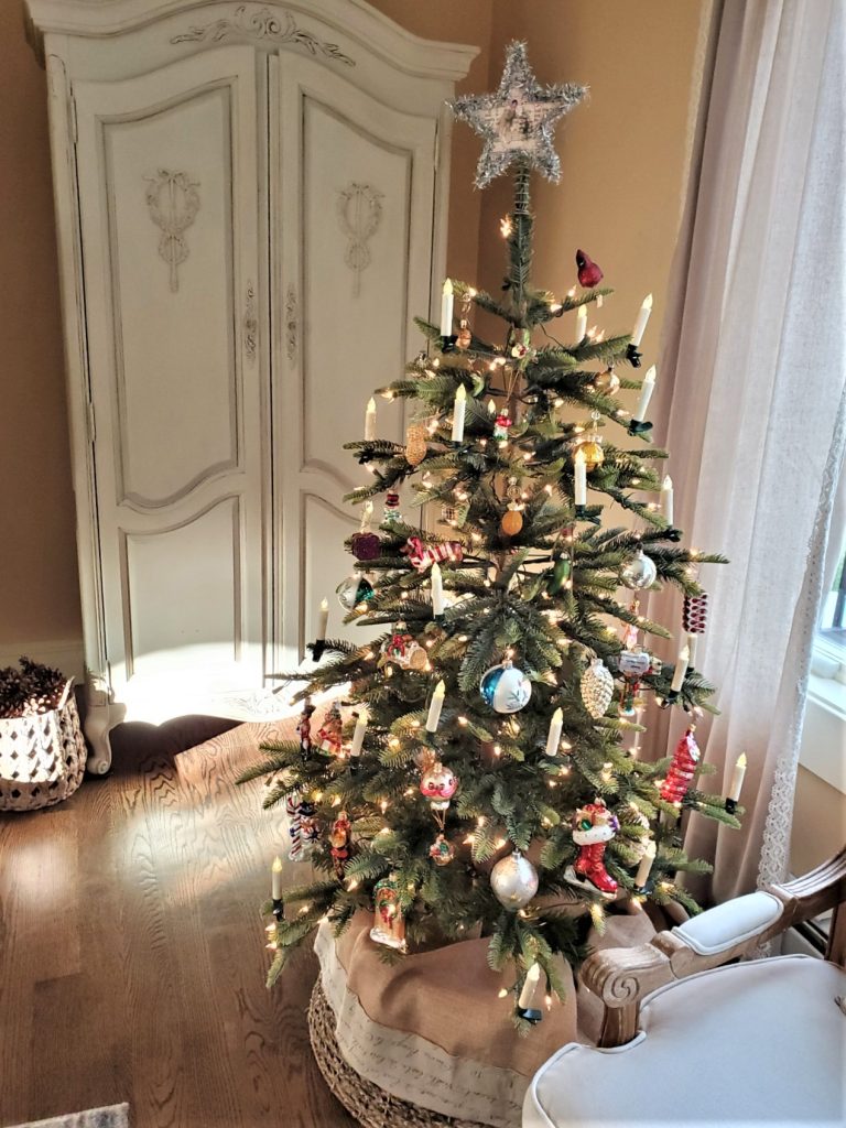 Our Artificial Christmas Tree Looks Incredibly Real with Vintage Glass Ornaments from Germany and Poland